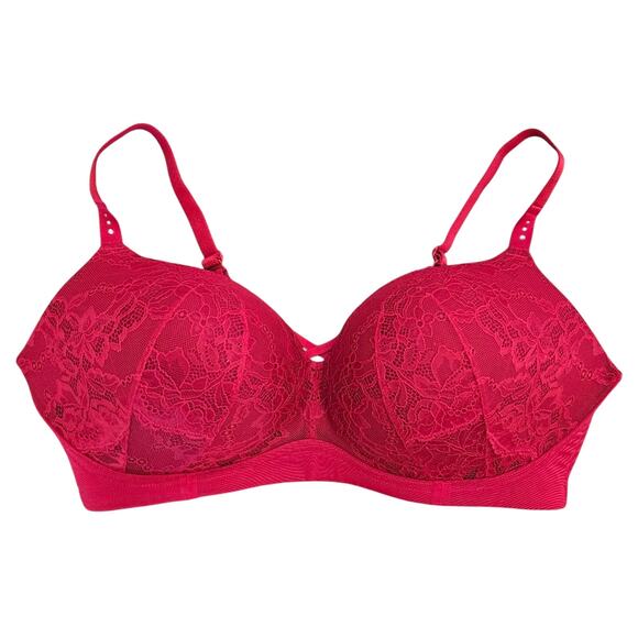 Torrid Wirefree Push Up Diamante Lace Straight Back Bra Size 42DDD - Picture 1 of 9